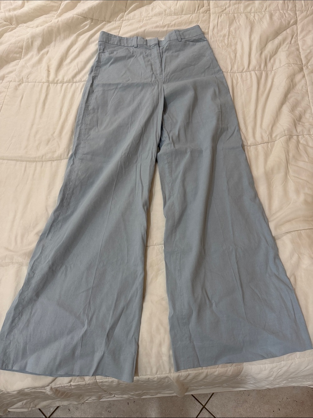 Theory Light Blue Wide-Leg Trousers